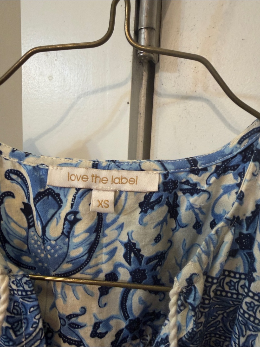 Love The Label Blue Paisley Cotton Blouse - XS